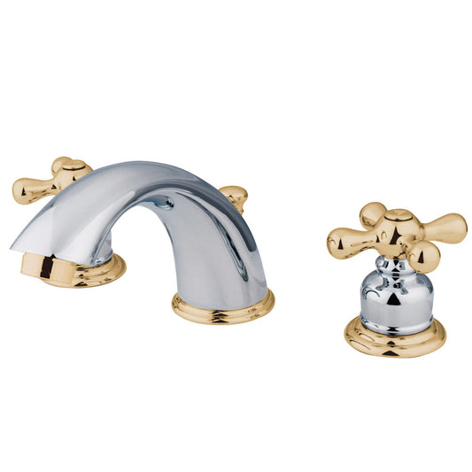 Victorian Widespread Bathroom Faucet in Polished Chrome/Polished Brass