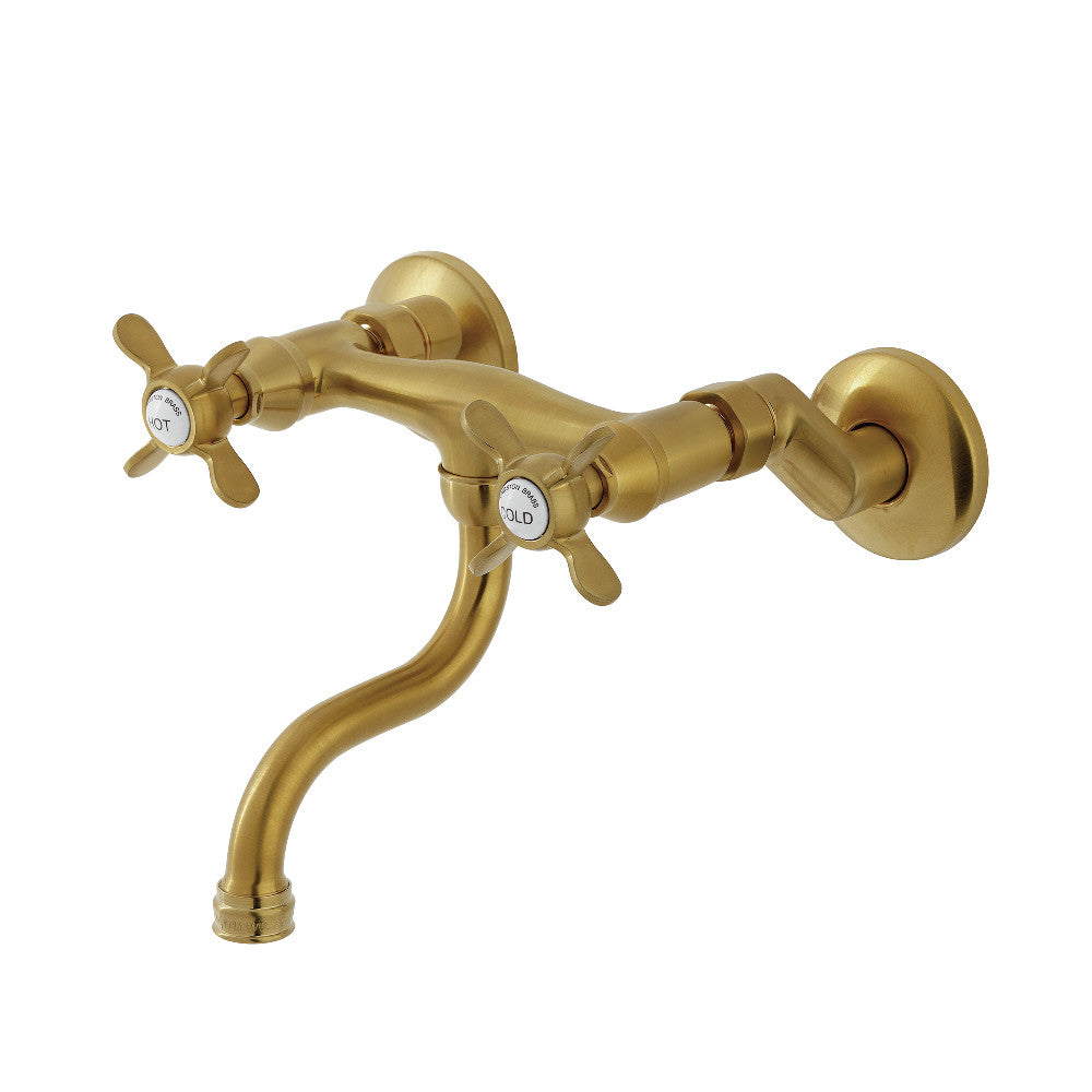 Essex Wall-Mount Bathroom Faucet in Brushed Brass