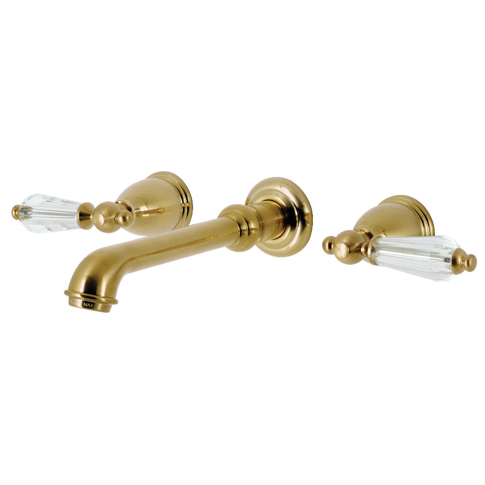 Wilshire Wall-Mount Bathroom Faucet in Brushed Brass