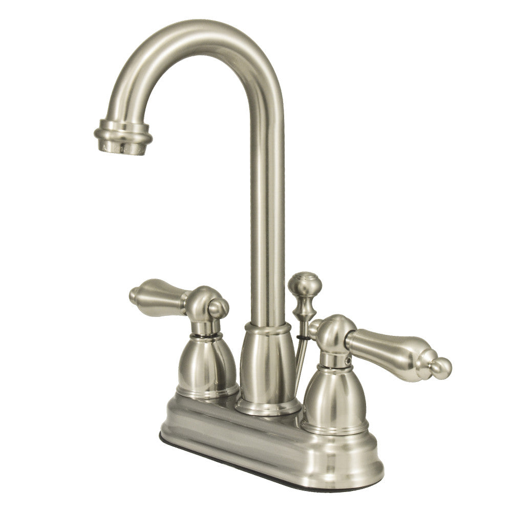 Restoration 4 Inch Centerset Bathroom Faucet in Brushed Nickel