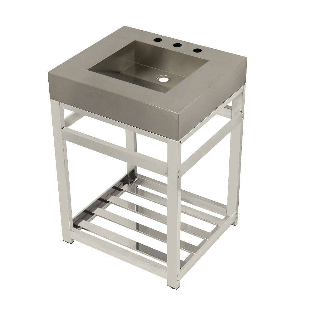 Kingston Commercial 25 Inch Console Sink in Brushed Nickel