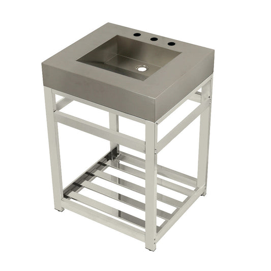 Kingston Commercial 25 Inch Console Sink in Brushed Nickel