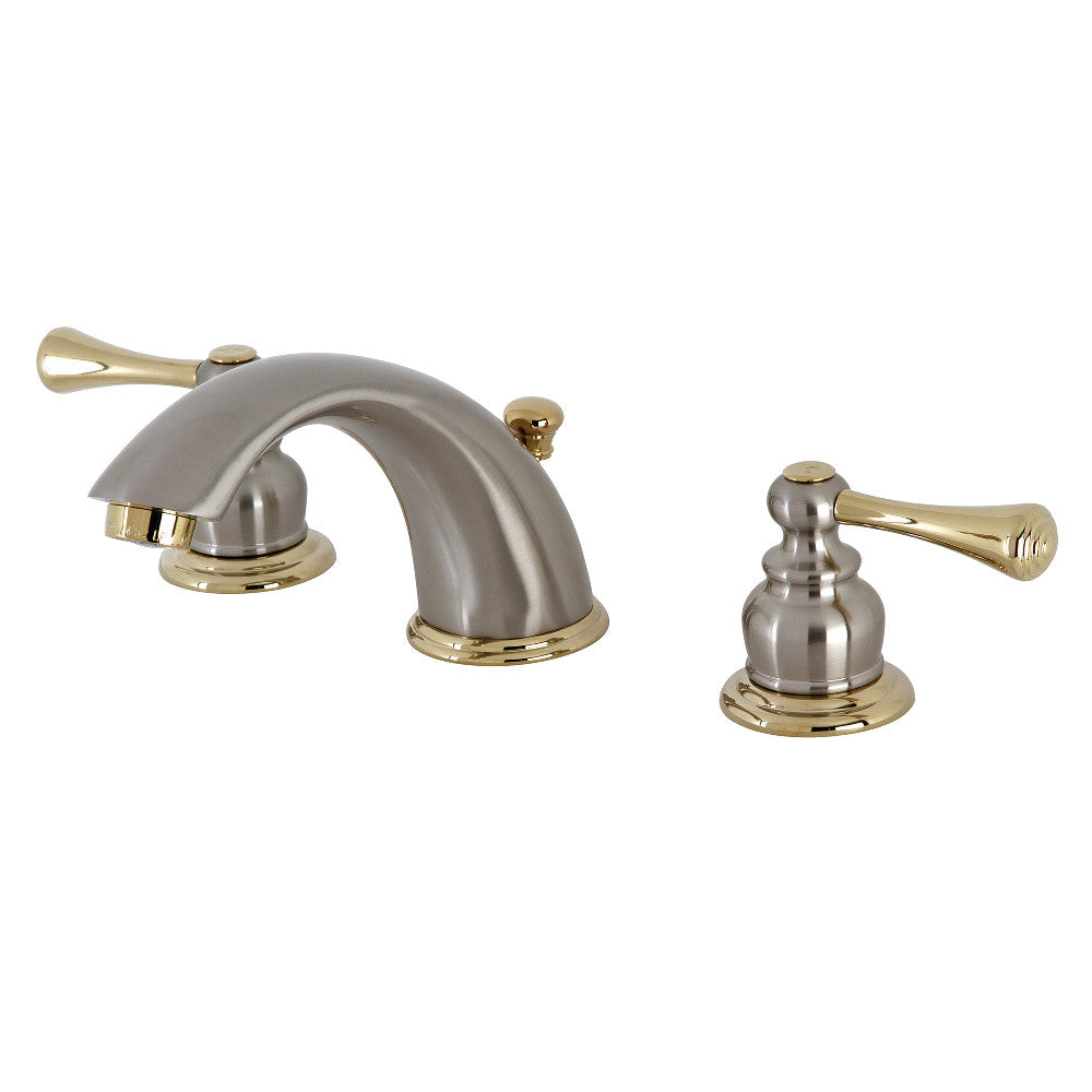 Vintage Widespread Bathroom Faucet in Brushed Nickel/Polished Brass