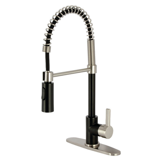 Continental Pre-Rinse Kitchen Faucet in Matte Black/Brushed Nickel