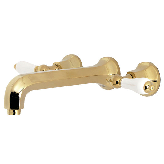 Metropolitan Wall-Mount Bathroom Faucet in Polished Brass