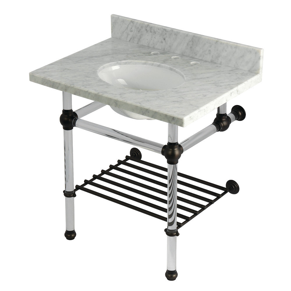 Templeton 30 Inch Console Sink in Carrara Marble