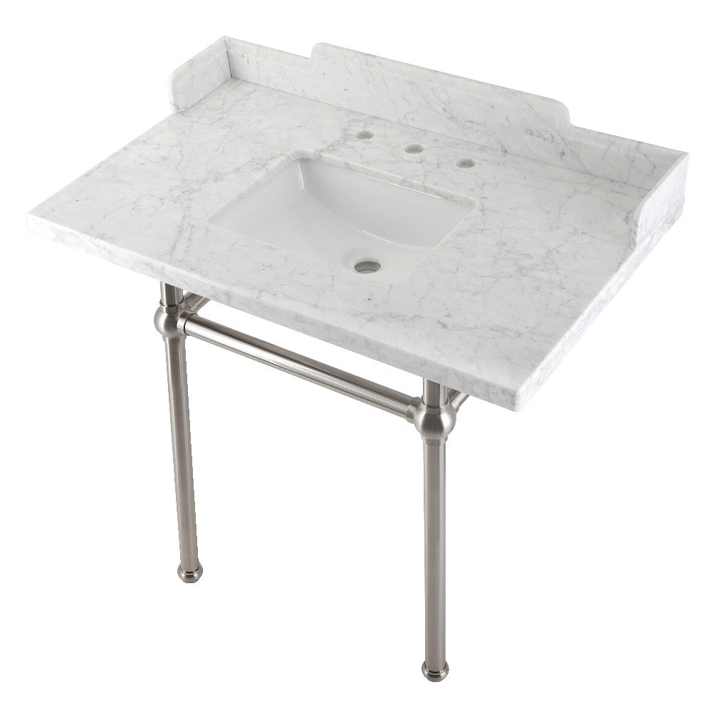 Pemberton 36 Inch Console Sink in Carrara Marble