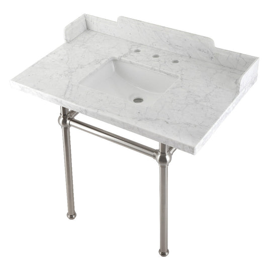 Pemberton 36 Inch Console Sink in Carrara Marble