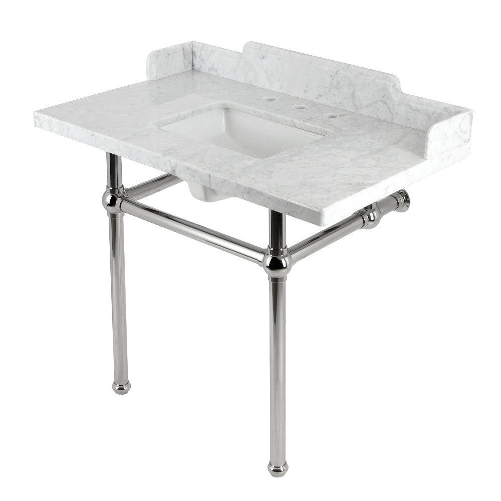 Pemberton 36 Inch Console Sink in Carrara Marble