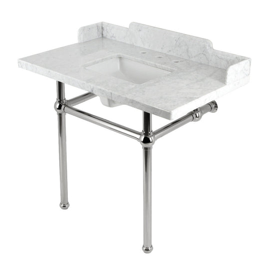 Pemberton 36 Inch Console Sink in Carrara Marble