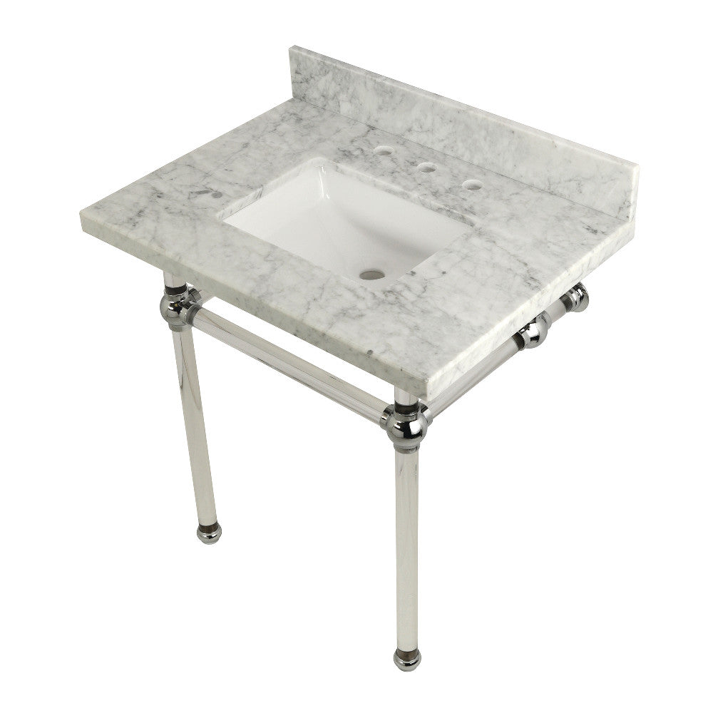 Templeton 30 Inch Console Sink in Carrara Marble
