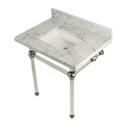 Templeton 30 Inch Console Sink in Carrara Marble