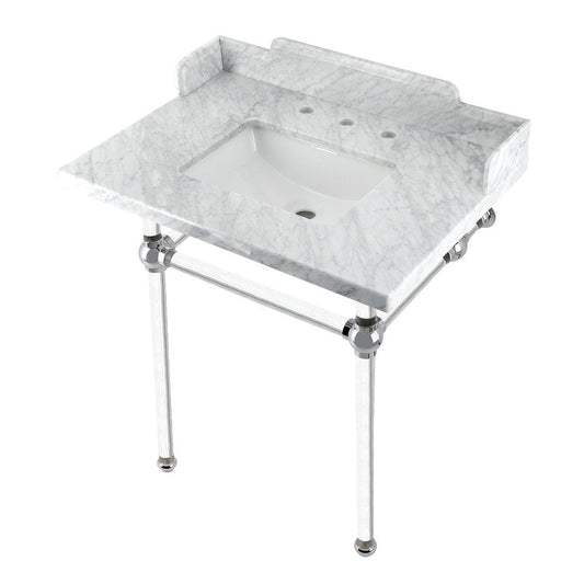 Pemberton 30 Inch Console Sink in Carrara Marble