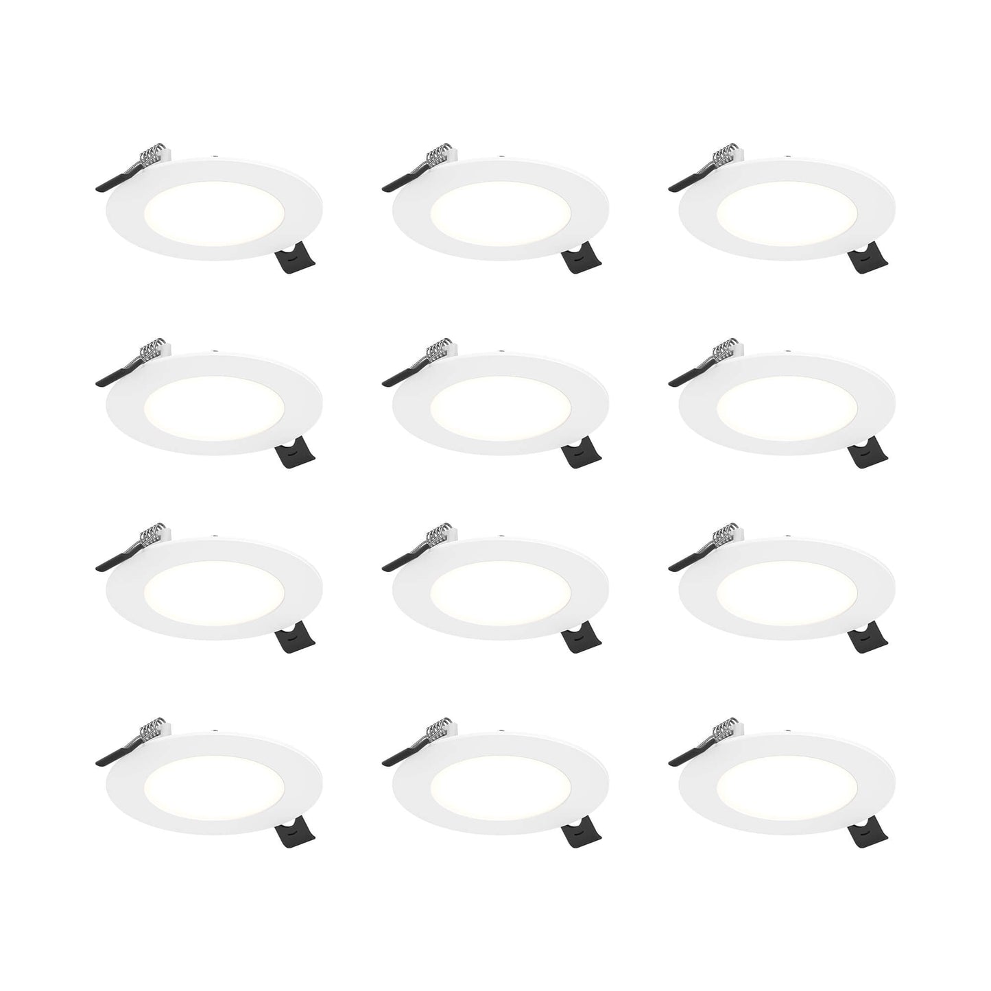 Kit of 12 - 4in Round LED Panel, White