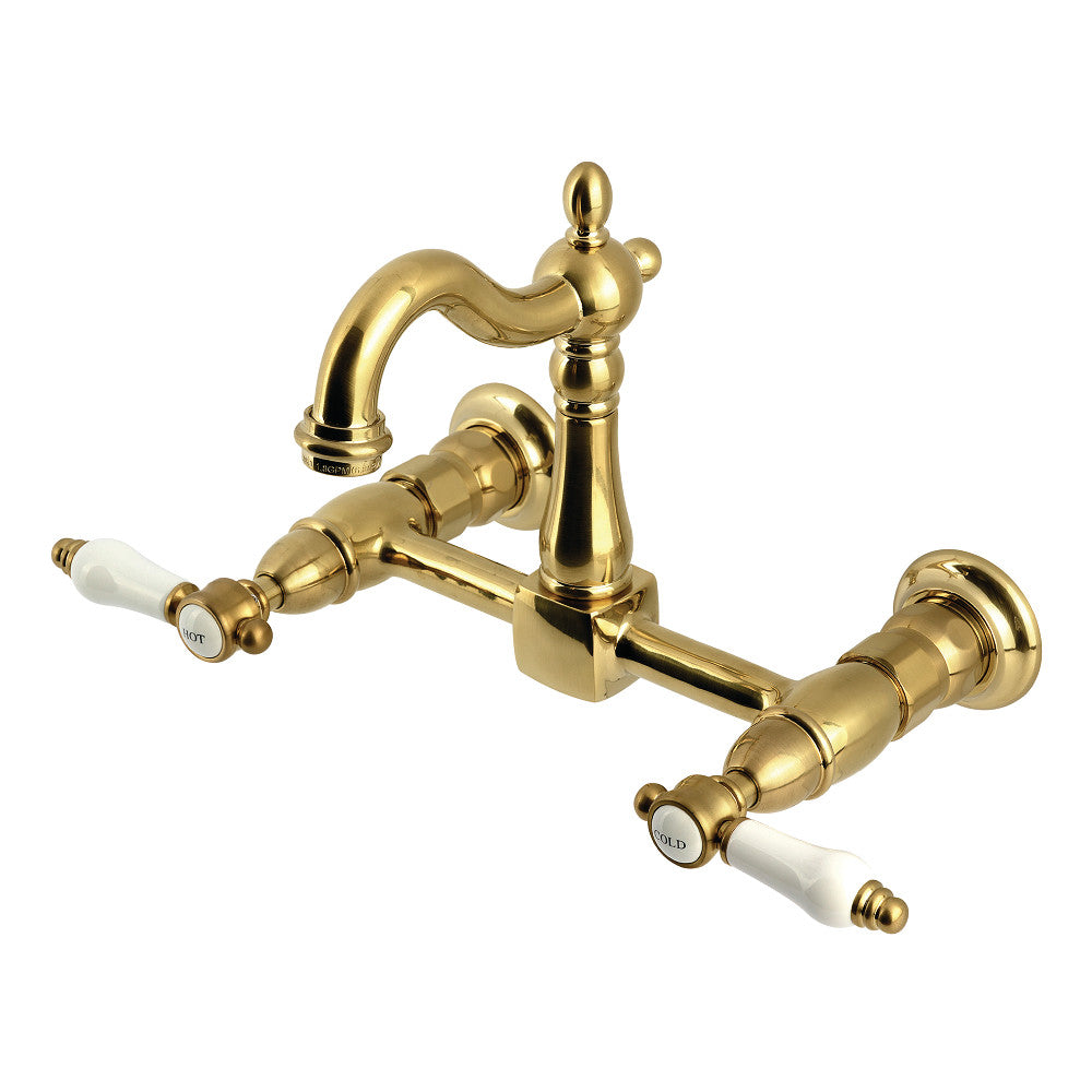 Bel-Air Wall Mount Kitchen Faucet in Brushed Brass