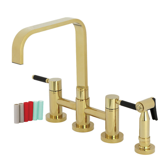 Kaiser Bridge Kitchen Faucet in Polished Brass