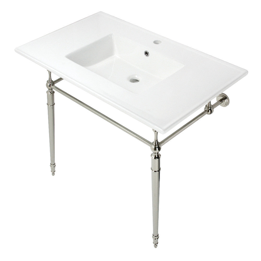 Edwardian 37.38 Inch Console Sink in White