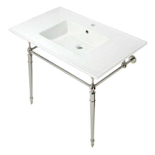Edwardian 37.38 Inch Console Sink in White