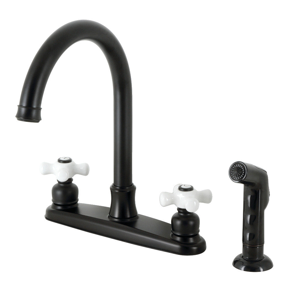 Victorian Centerset Kitchen Faucet in Matte Black