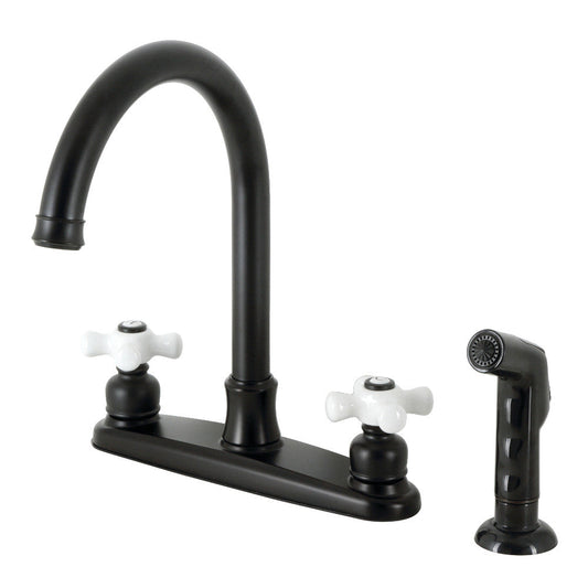 Victorian Centerset Kitchen Faucet in Matte Black