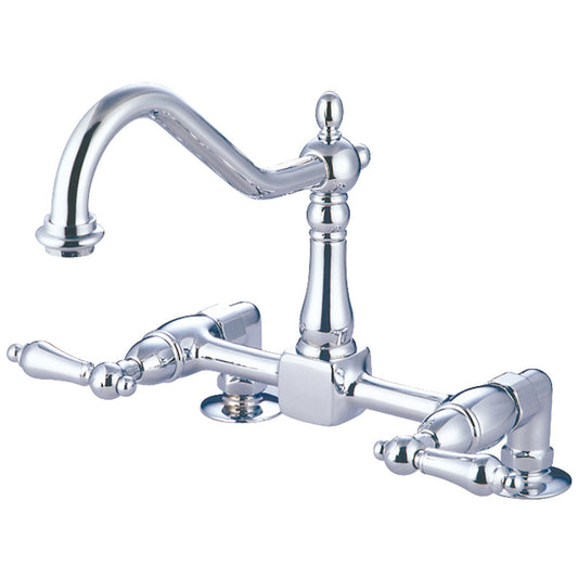 Heritage Bridge Kitchen Faucet in Polished Chrome