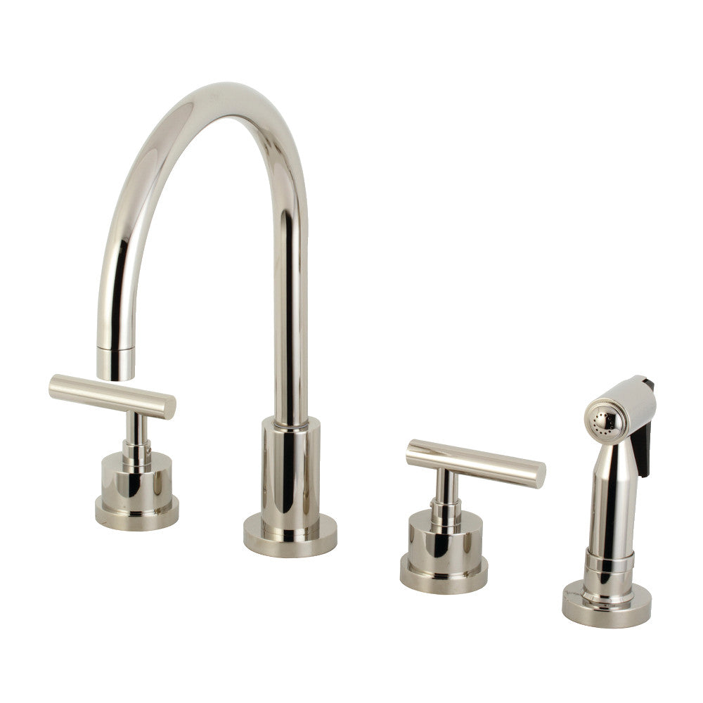 Manhattan Widespread Kitchen Faucet in Polished Nickel