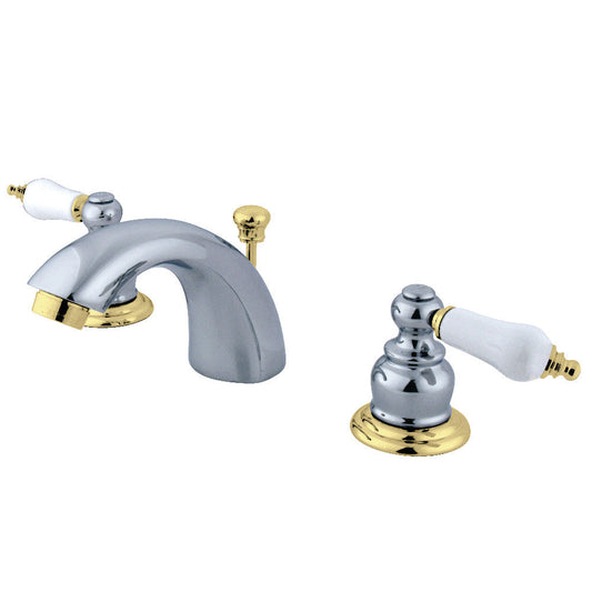 Victorian Mini-Widespread Bathroom Faucet in Polished Chrome/Polished Brass