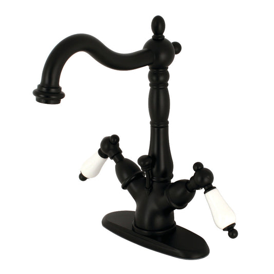Heritage 4 Inch Centerset Bathroom Faucet in Matte Black
