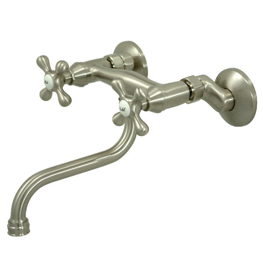Kingston Wall-Mount Bathroom Faucet in Brushed Nickel