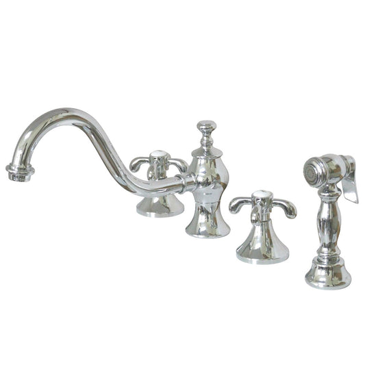 French Country Widespread Kitchen Faucet in Polished Chrome