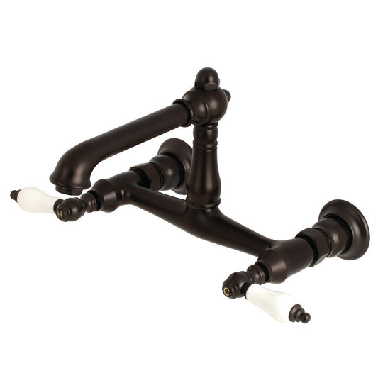 English Country Wall-Mount Bathroom Faucet in Oil Rubbed Bronze