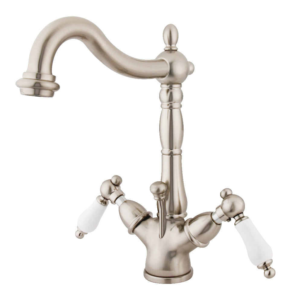 Heritage 4 Inch Centerset Bathroom Faucet in Brushed Nickel