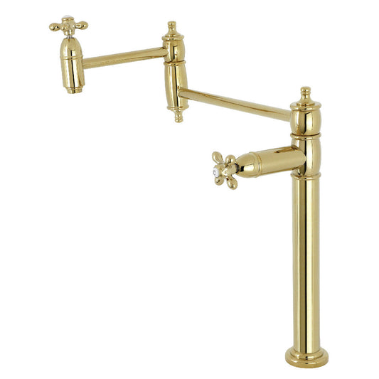 Restoration Pot Filler Faucet in Polished Brass