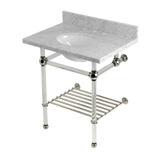 Templeton 30 Inch Console Sink in Carrara Marble