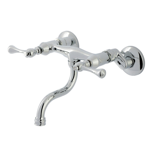 Kingston Wall-Mount Bathroom Faucet in Polished Chrome