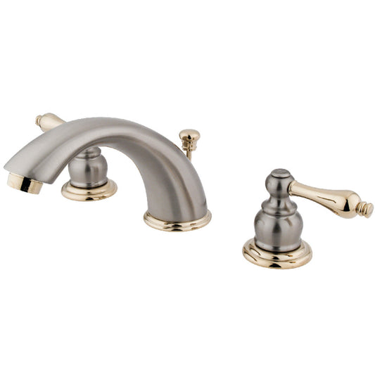 Victorian Widespread Bathroom Faucet in Brushed Nickel/Polished Brass
