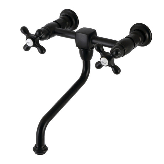 Heritage Wall-Mount Bathroom Faucet in Matte Black