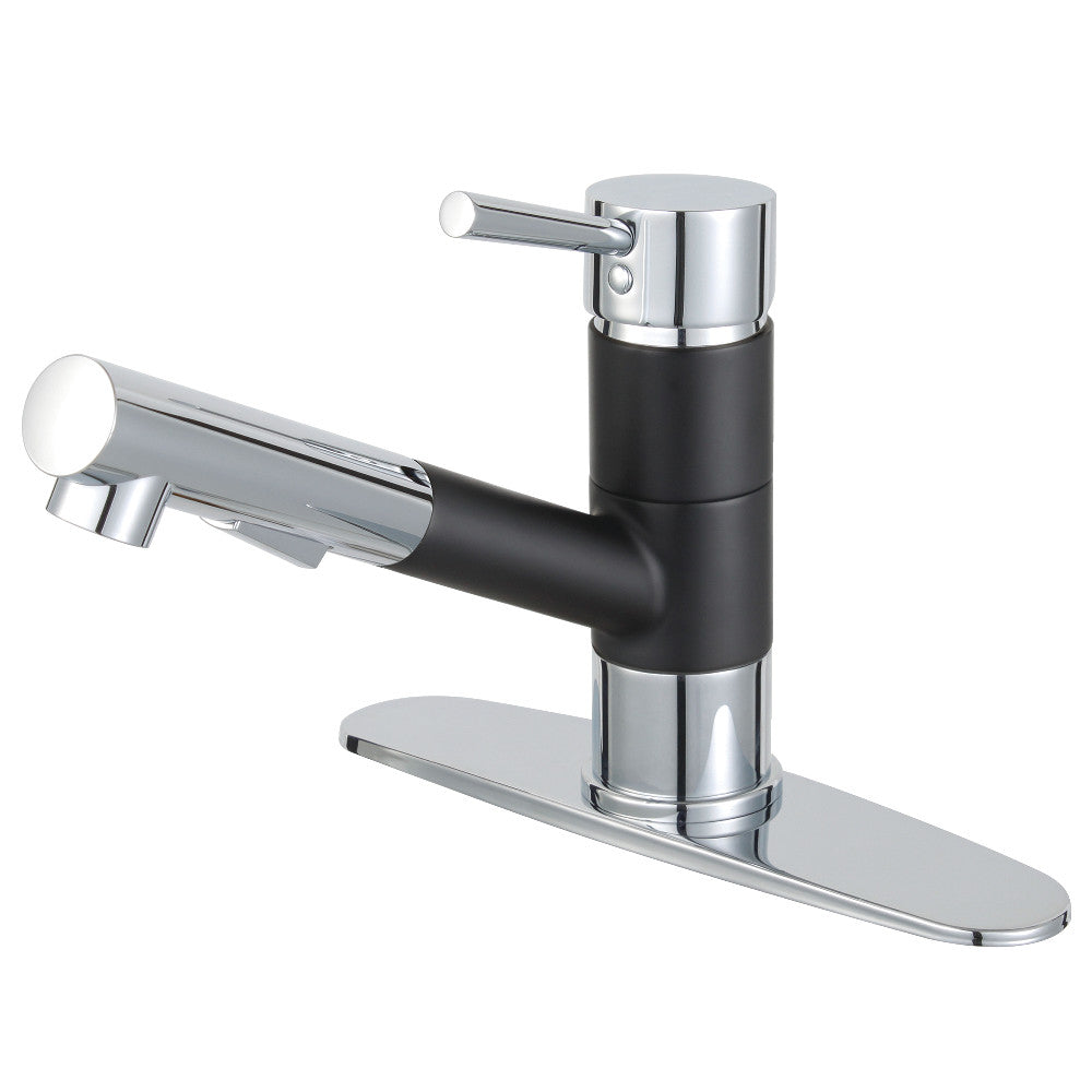 Concord Pull-Out Kitchen Faucet in Matte Black/Polished Chrome