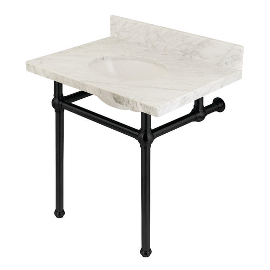 Templeton 30 Inch Console Sink in Carrara Marble