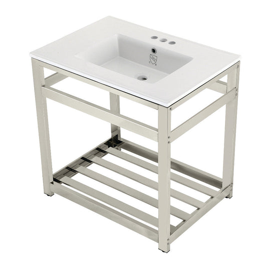 Quadras 31.13 Inch Console Sink in White