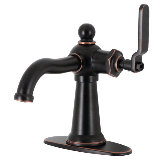 Knight Single-Hole Bathroom Faucet in Naples Bronze