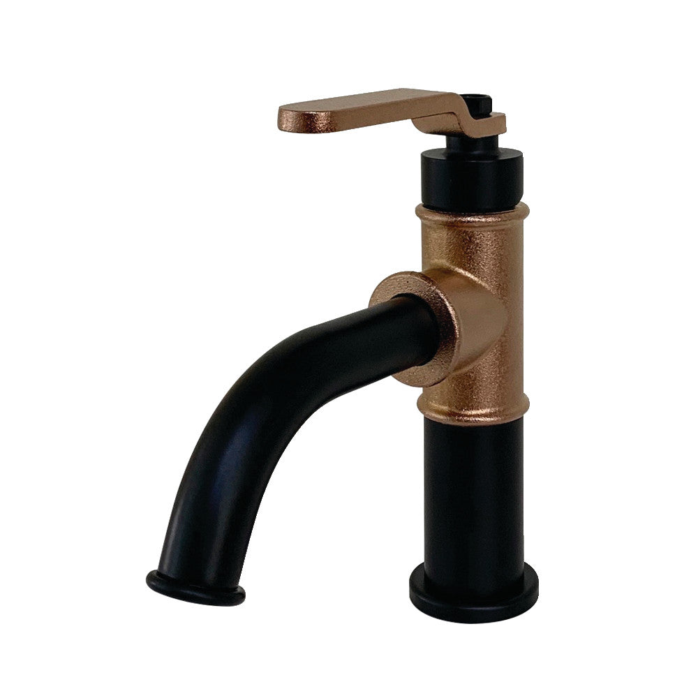 Whitaker Single-Hole Bathroom Faucet in Matte Black/Rose Gold