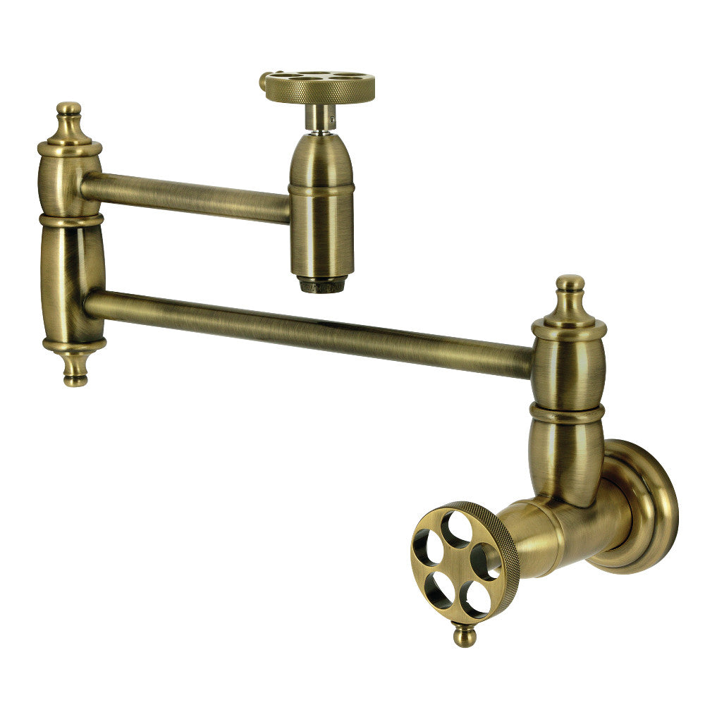 Wendell Pot Filler Faucet in Antique Brass