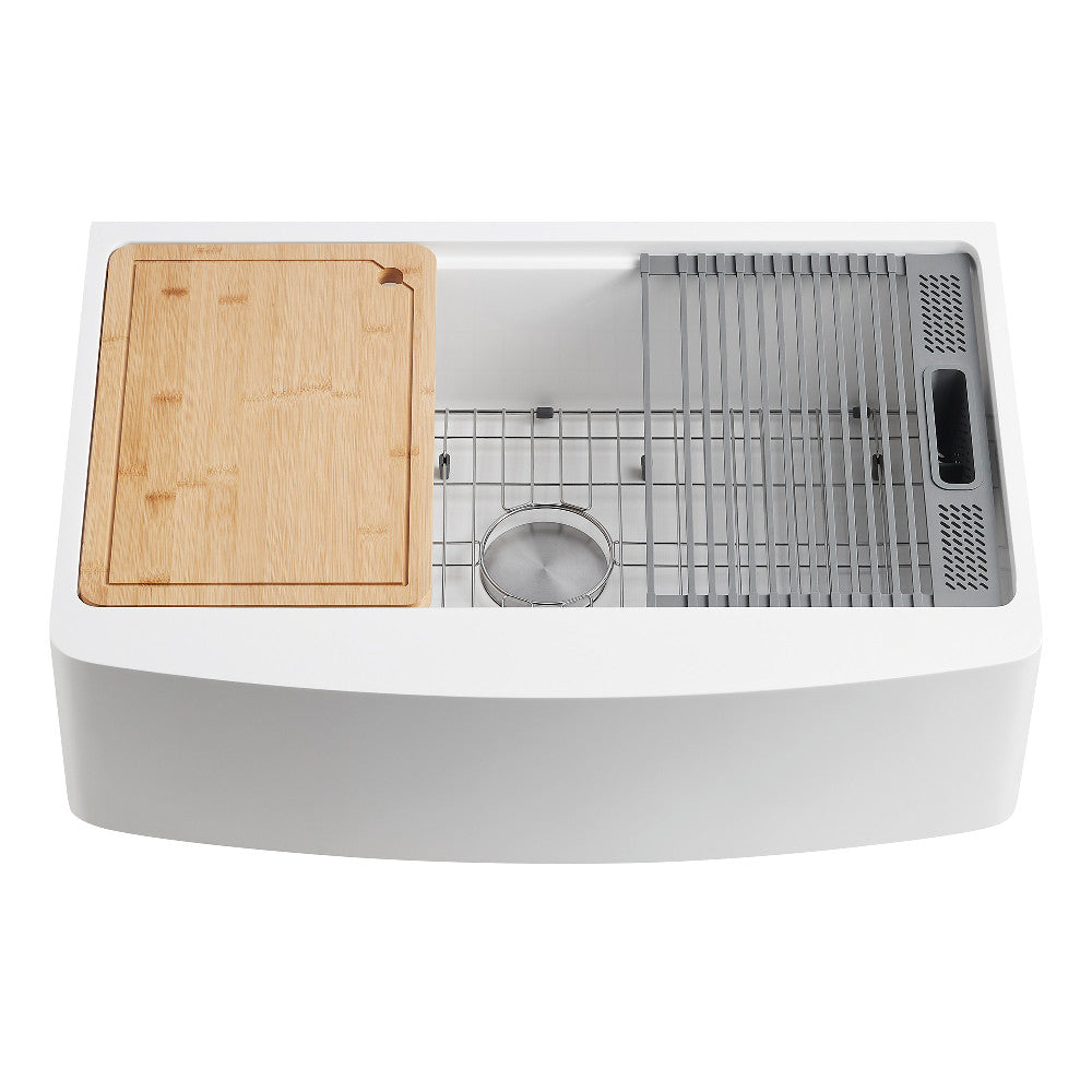 Miranda 36 Inch Farmhouse Kitchen Sink in White