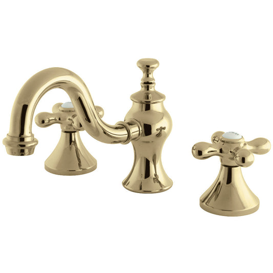 Vintage Widespread Bathroom Faucet in Polished Brass