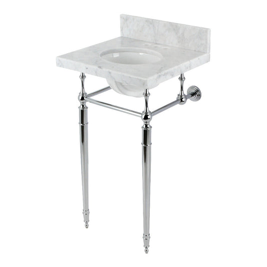Edwardian 19 Inch Console Sink in Carrara Marble