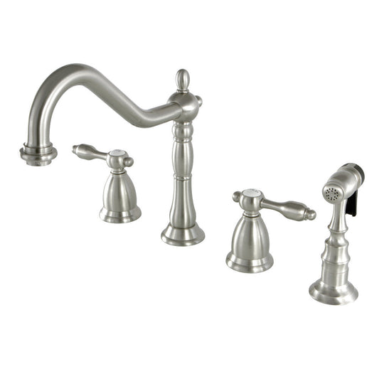 Tudor Widespread Kitchen Faucet in Brushed Nickel