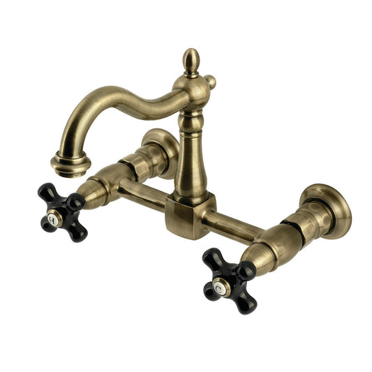 Duchess Wall Mount Kitchen Faucet in Antique Brass