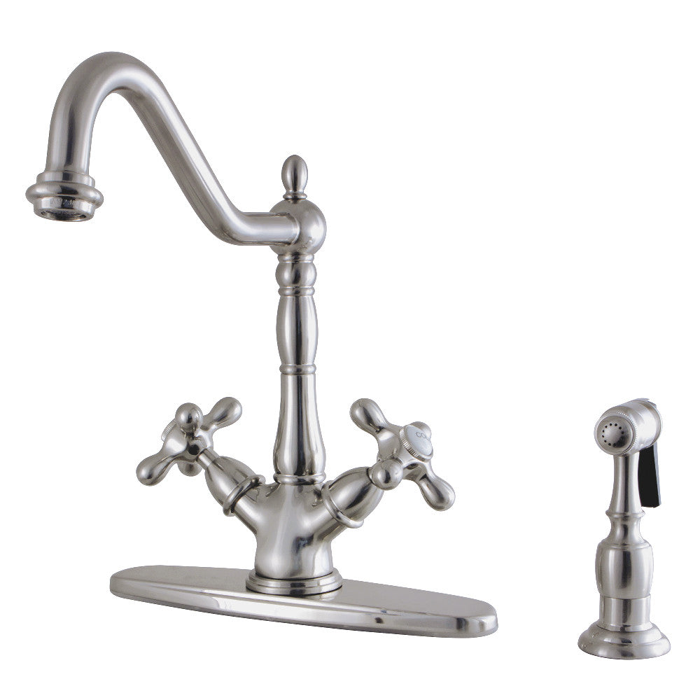 Heritage Two Handle Single-Hole Kitchen Faucet in Brushed Nickel