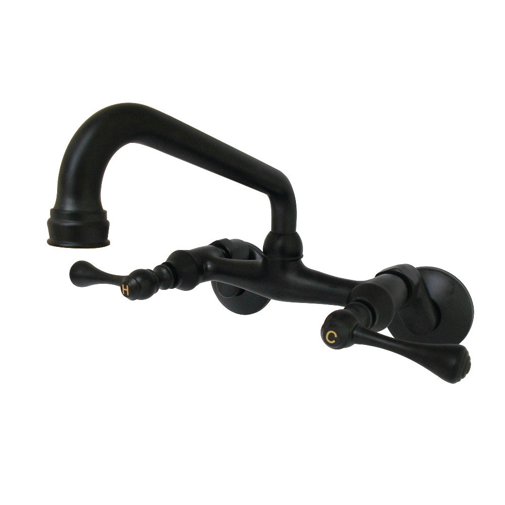 Kingston Wall Mount Kitchen Faucet in Matte Black